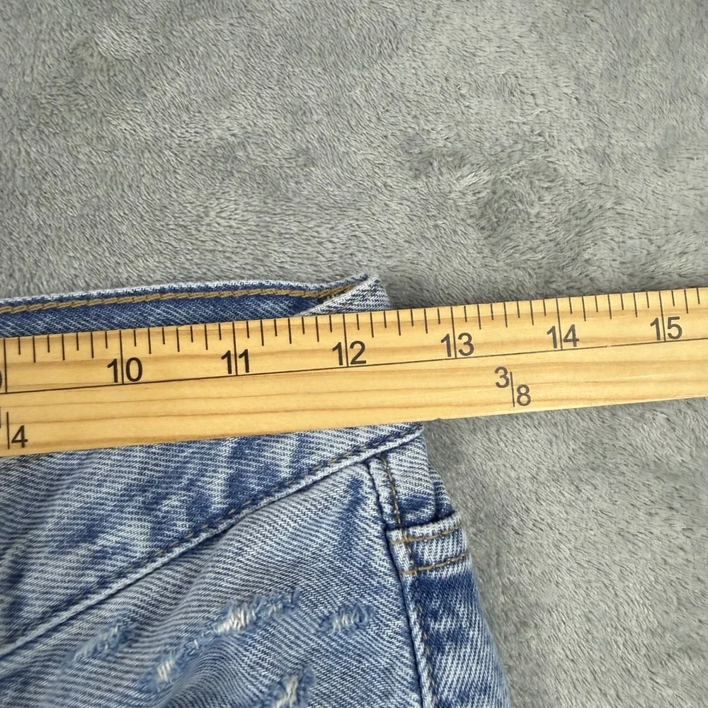 Levis Ribcage‎ Straight Ankle Womens 25 Light Wash Good Distressed Jeans 4309